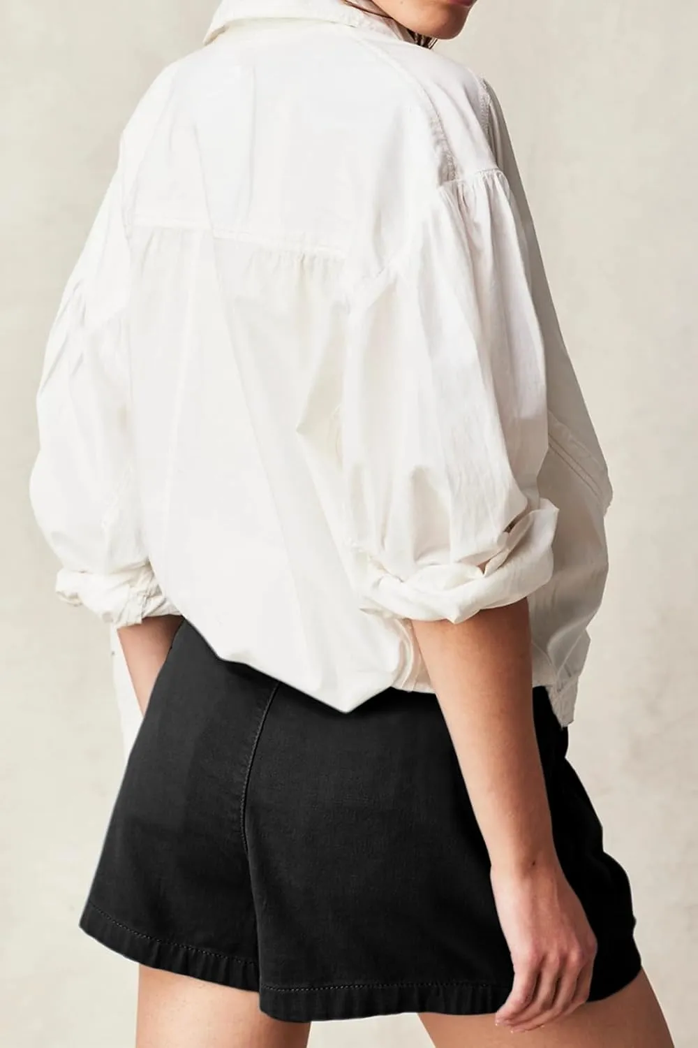 Lesore Womens Relaxed Fit Elastic Waist Casual Summer High Rise Shorts Pockets Chino Shorts Pants Trousers