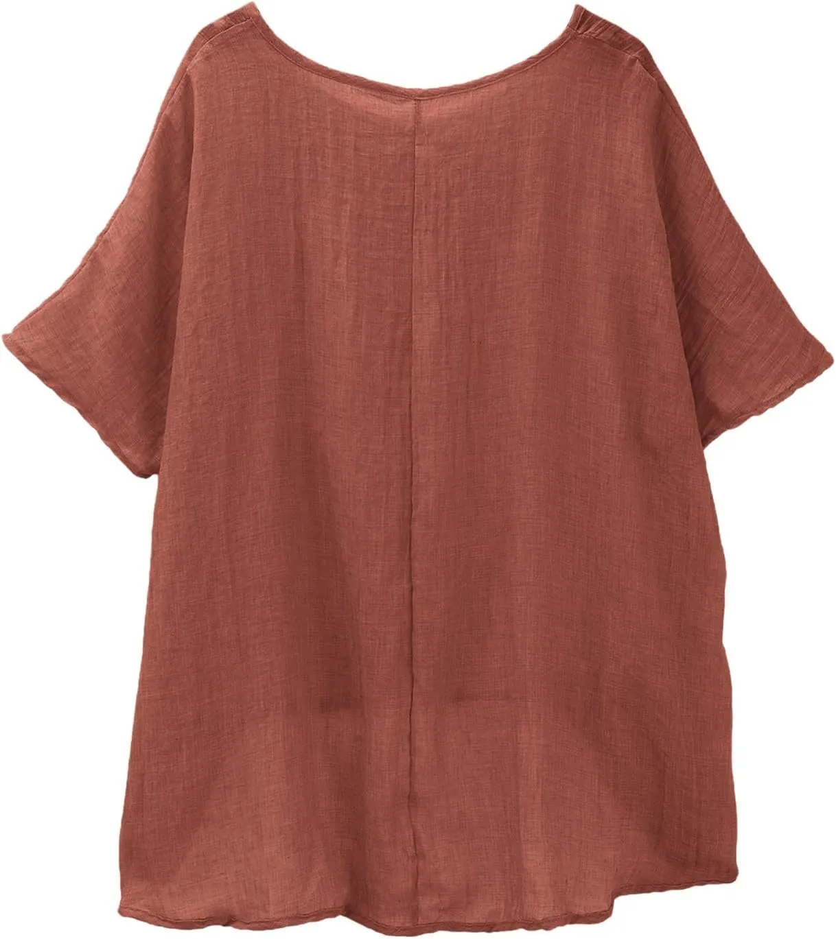 Linen Shirts for Women Summer 2025 Trendy Plus Size Crewneck Short Sleeve Cute Tops Casual Loose Fit Comfy Blouses