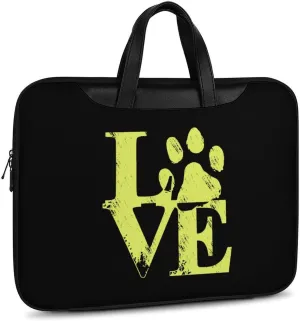 Love Dag Paw Leather Bag Laptop Case Slim Water Resistant Computer Bags with Handle Briefcase for Work