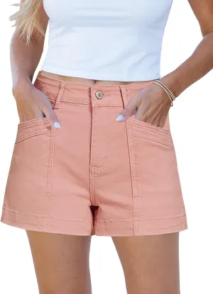luvamia Jean Shorts for Women High Waisted Stretchy Denim Jorts Trendy Casual Distressed Cut Off Shorts with Pockets