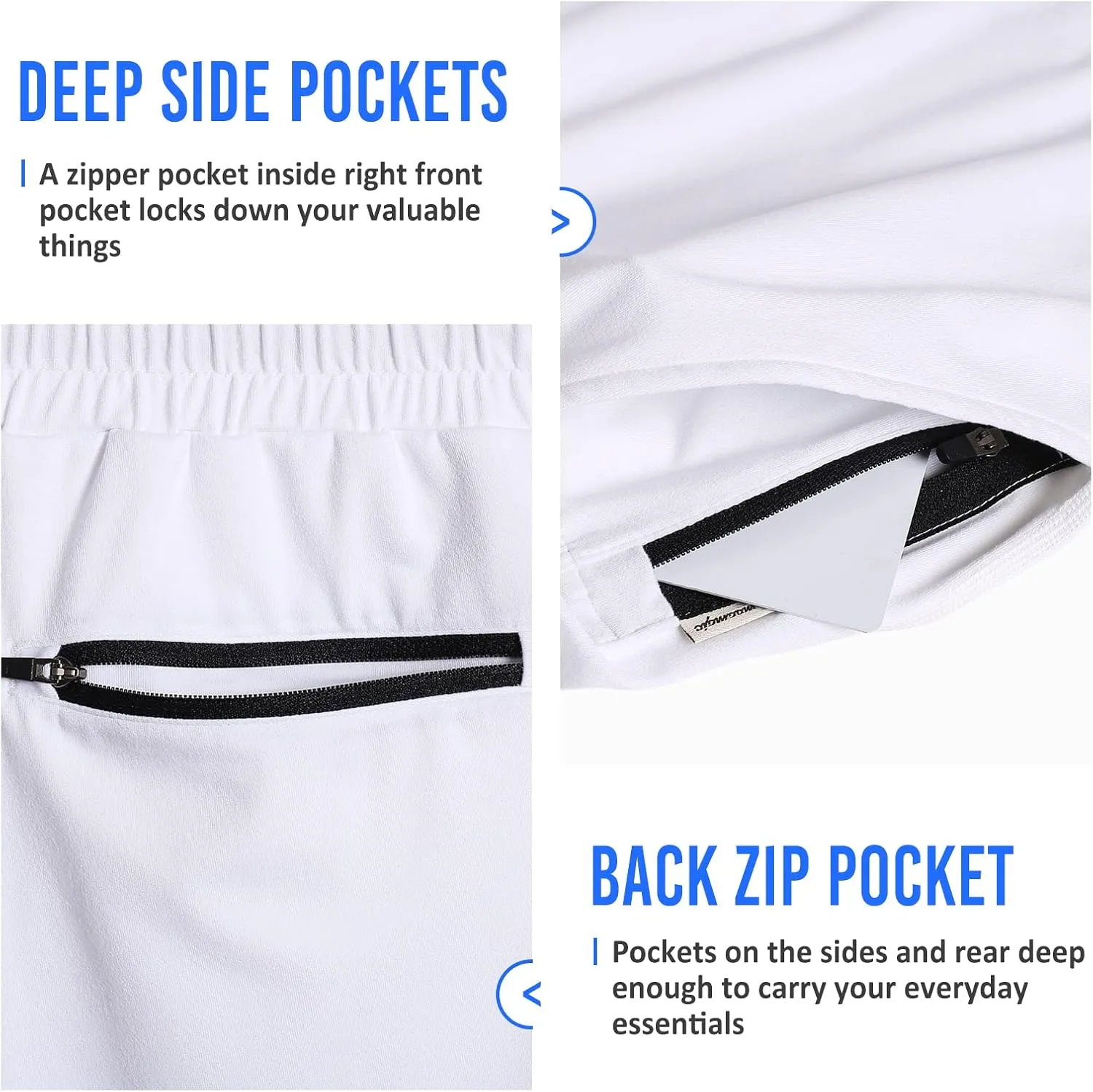 maamgic Mens Workout Shorts 5" Short Shorts Soft Stretch Running Gym Athletic Shorts with Zip Pockets