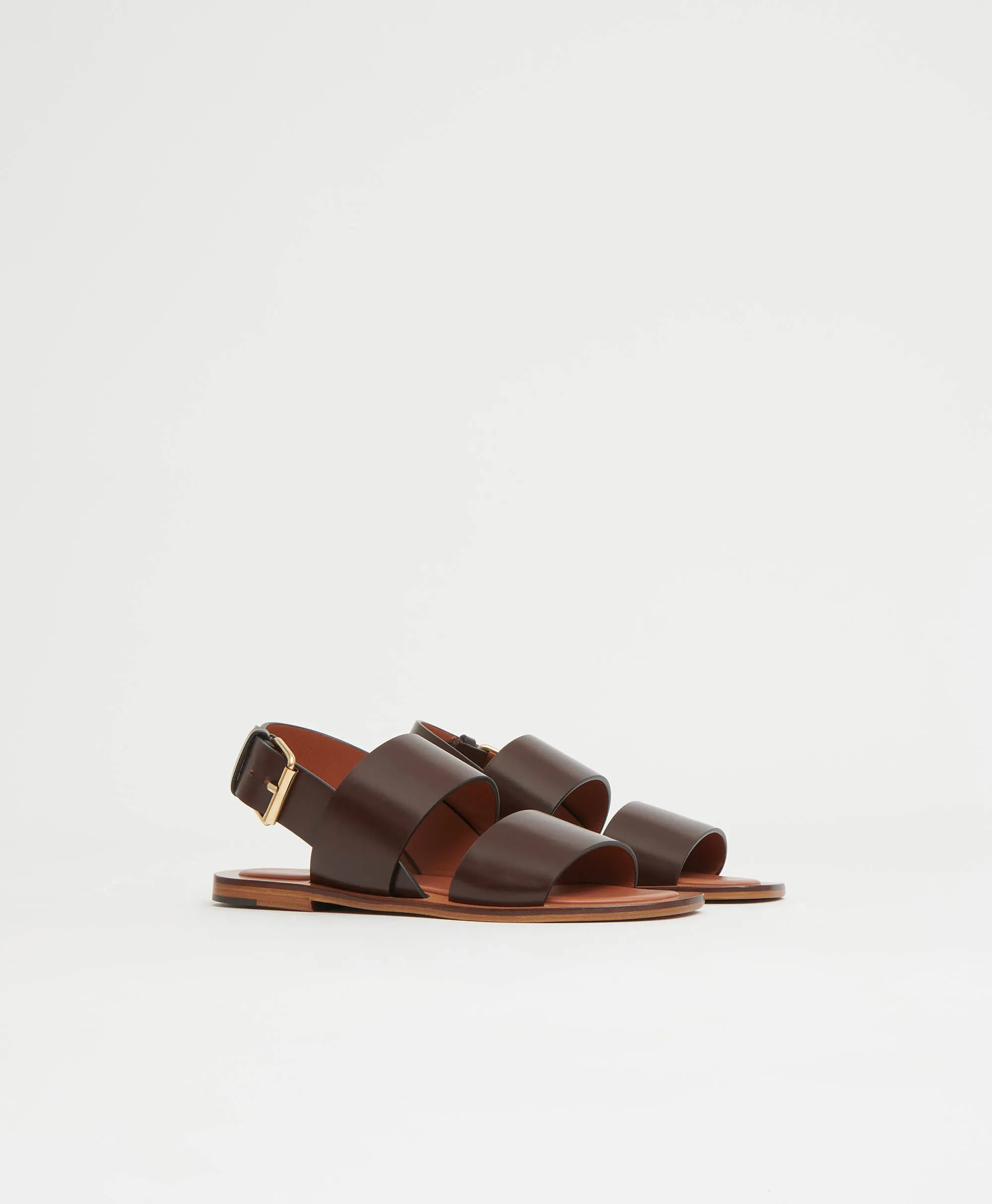 Mansur Gavriel Double Strap Sandal Chocolate