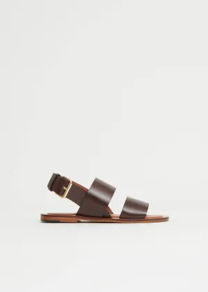 Mansur Gavriel Double Strap Sandal Chocolate