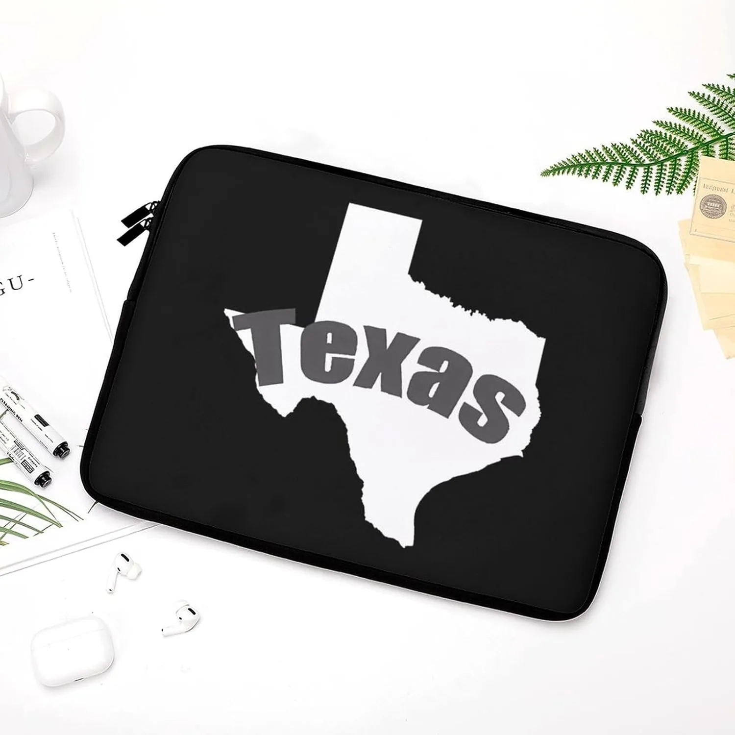 Map of Texas Personalized Laptop Bag Business Casual Laptop Cases Slim Computer Bag Briefcase