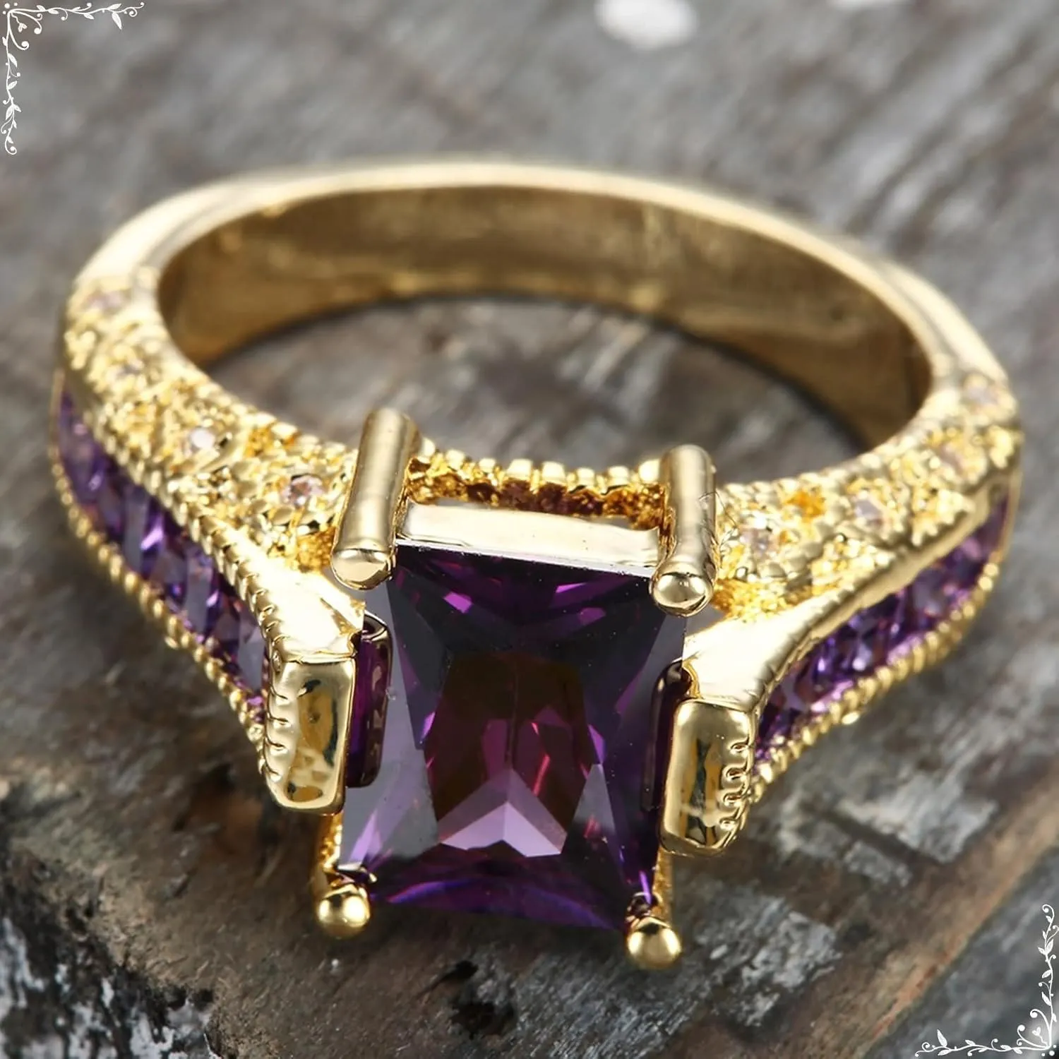 Marriage Rings, Jewelry for Women Rings Four Claws with Cubic Zircon Gold Women Fashion Jewelry