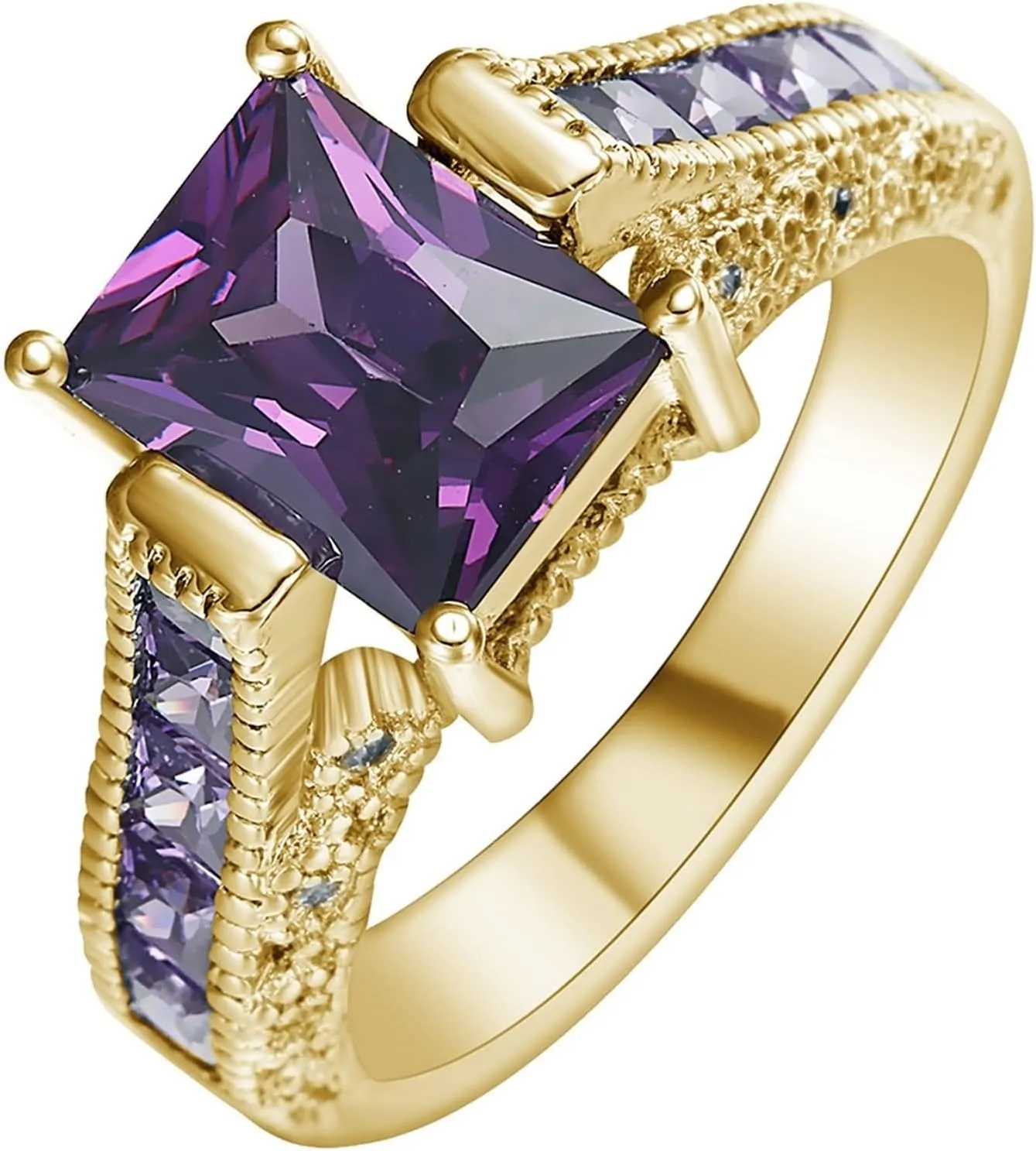 Marriage Rings, Jewelry for Women Rings Four Claws with Cubic Zircon Gold Women Fashion Jewelry