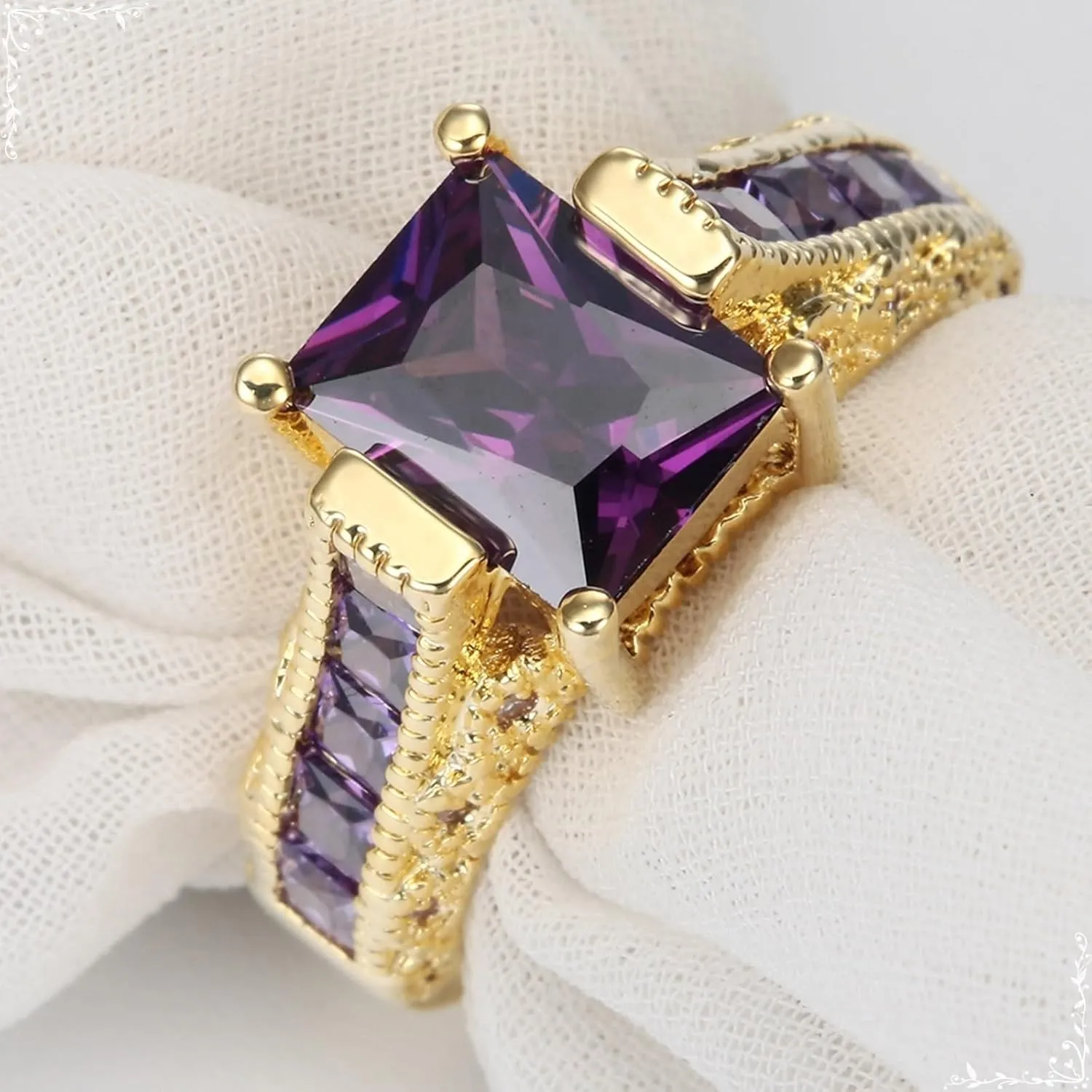 Marriage Rings, Jewelry for Women Rings Four Claws with Cubic Zircon Gold Women Fashion Jewelry
