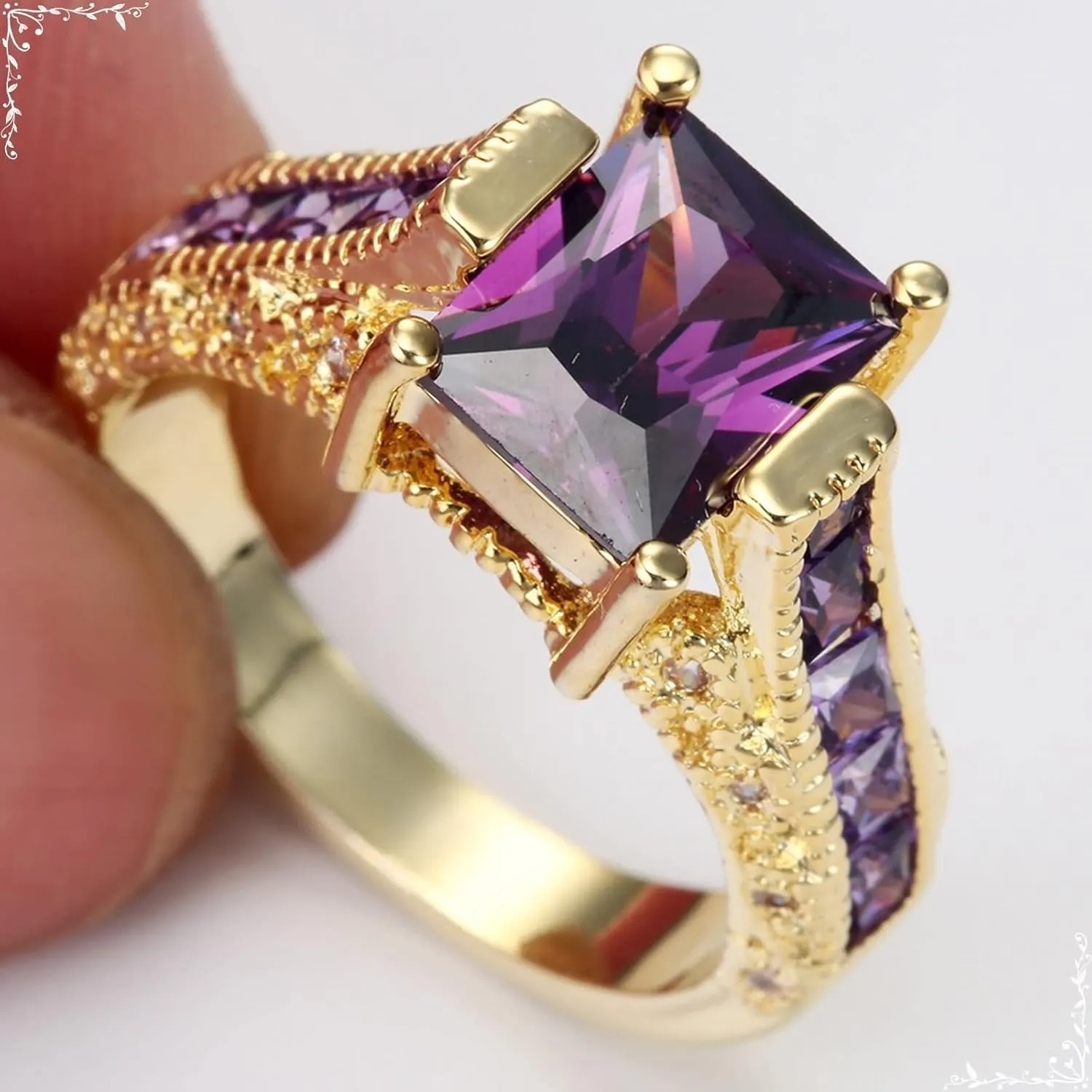 Marriage Rings, Jewelry for Women Rings Four Claws with Cubic Zircon Gold Women Fashion Jewelry