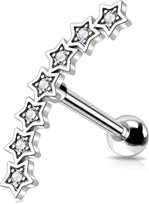 Melighting 16G Helix Earrings Upper Ear Cartilage Earrings Stainless Steel 316L Tragus Piercing Jewelry Clear CZ Conch Piercing Jewelry Earrings Studs for Women Body Piercing Jewelry