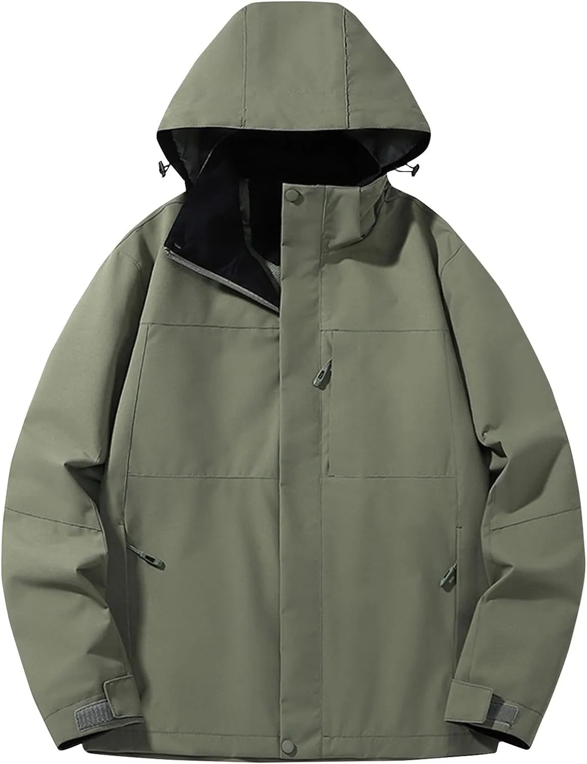 Men Lightweight Softshell Military Jacket with Removable Hood Water Repellent Outdoor Coat Hiking Windbreaker Jackets