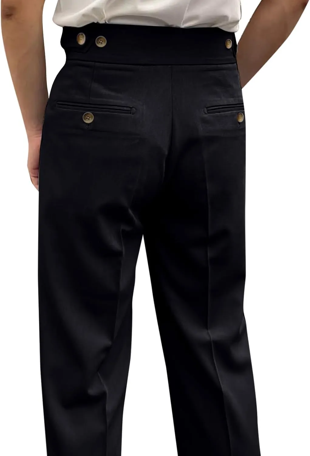 Men Suit Pants Slim-Fit Pleated-Front Dress Pant Straight-Fit Formal Business Trouser Casual Solid Color Smart Trousers