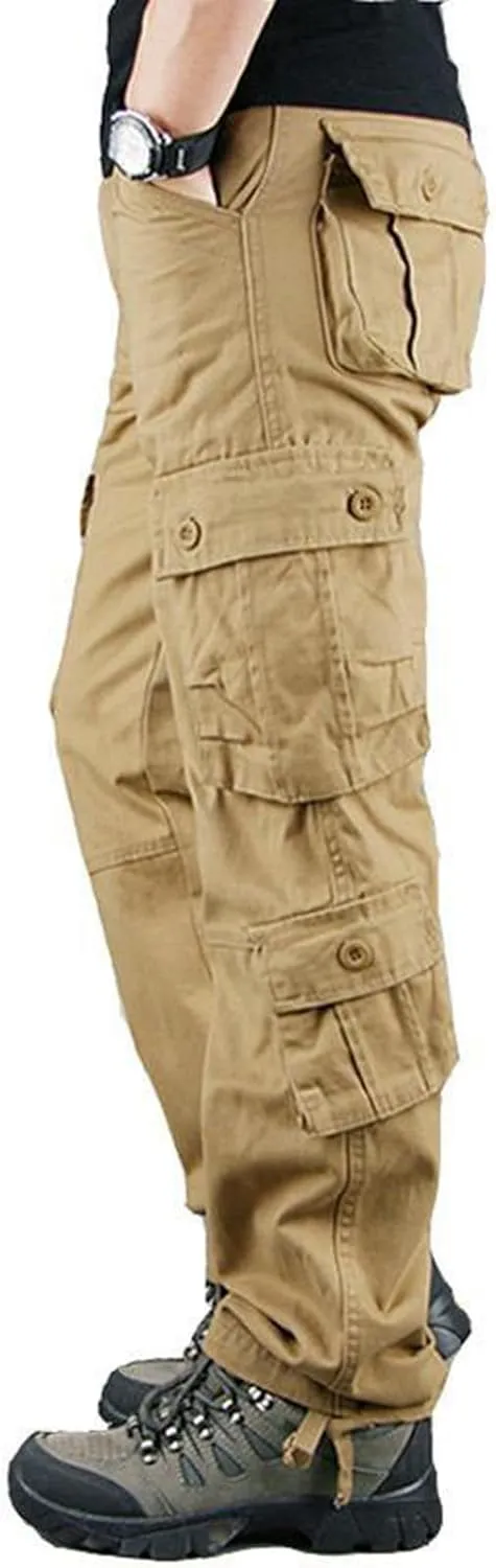 Men's Cargo Pants Jogging Work Trousers Hiking Pants Men Chino Pants Slim Fit Stretch Tight Trousers Casual Elastic