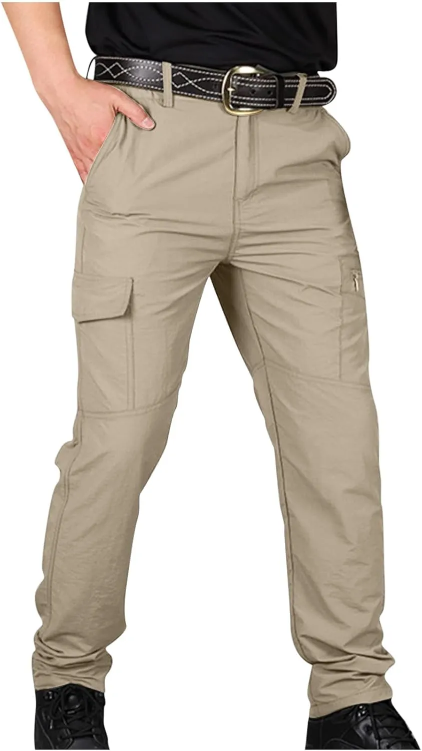 Mens Cargo Pants Tactical Waterproof Pants Big and Tall Baggy Workout Trouser Work Hiking Pants Outdoor Apparel