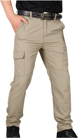 Mens Cargo Pants Tactical Waterproof Pants Big and Tall Baggy Workout Trouser Work Hiking Pants Outdoor Apparel