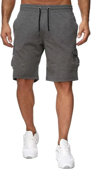Mens Casual Shorts Knee Length Elastic Drawstring Straight Loose Sports Pants Outdoor Hiking Fishing Combat Tactical Bermuda