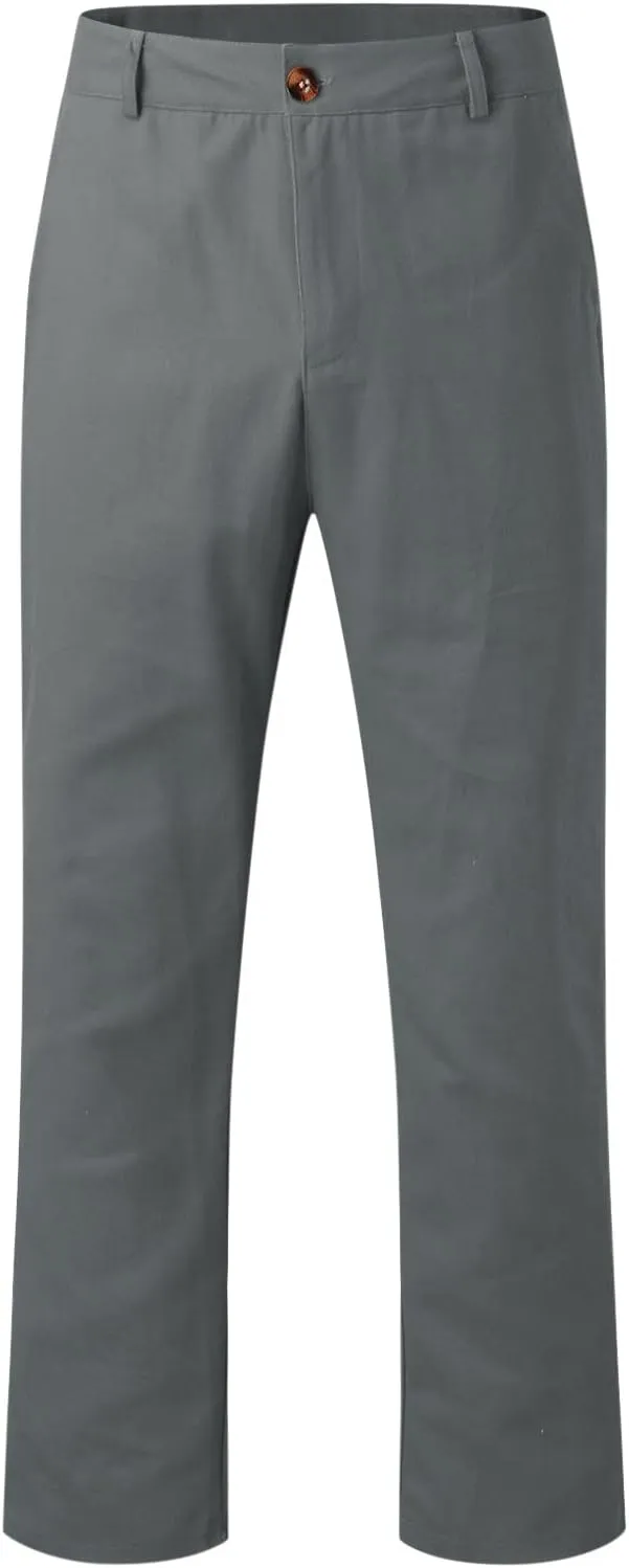 Mens Casual Stretch Dress Pants Slim Fit Solid Color Skinny Long Work Pant Flat-Front Business Golf Dress Chinos Pant