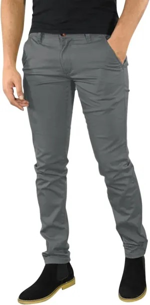 Mens Casual Stretch Dress Pants Slim Fit Solid Color Skinny Long Work Pant Flat-Front Business Golf Dress Chinos Pant