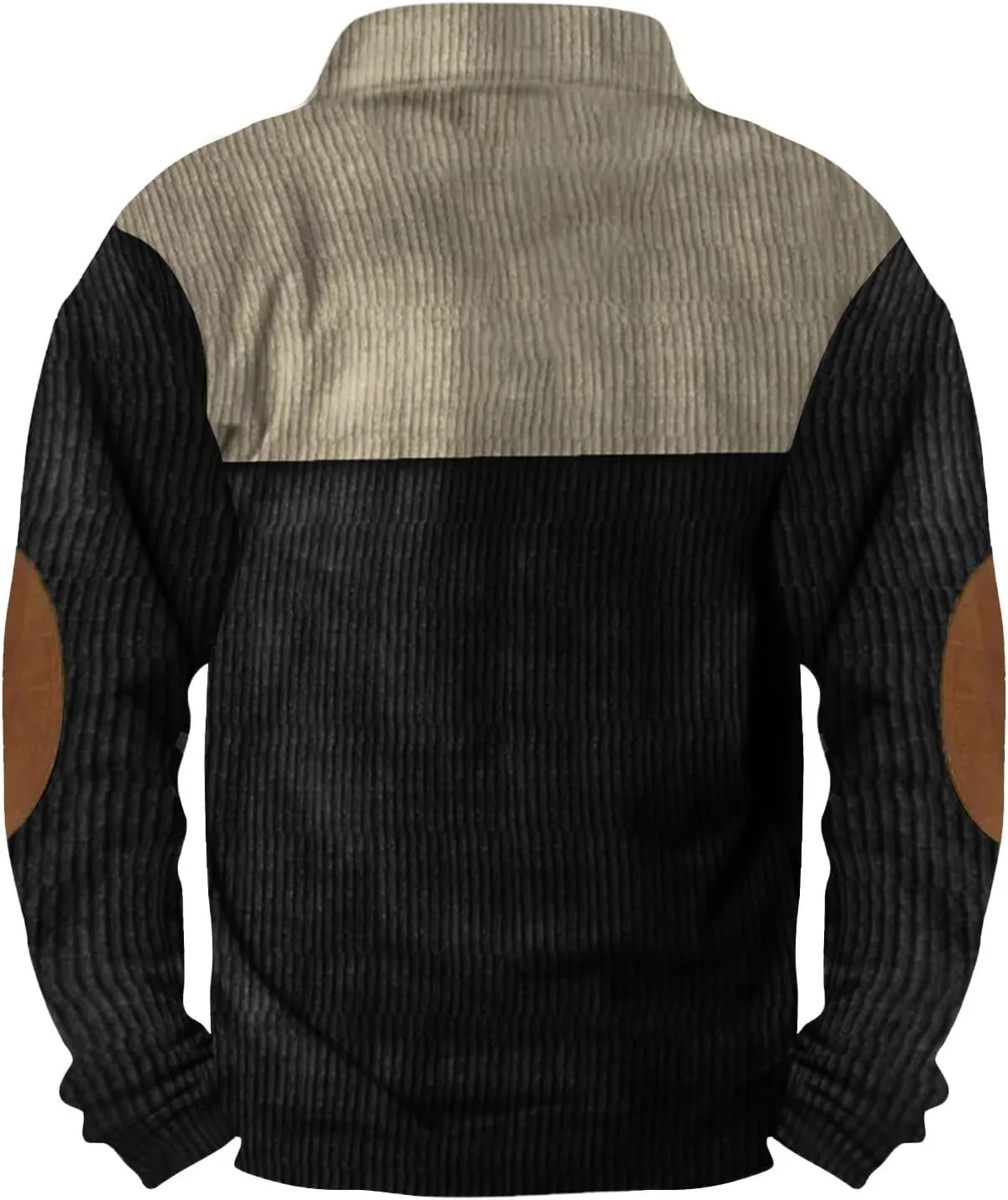 Mens Fall Sweater Corduroy Shirt Lapel Collar Button Up Pullover Long Sleeve Polo Sweatshirts Winter Clothing Gear