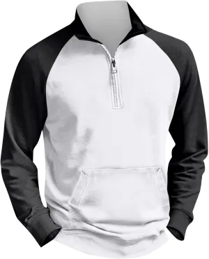 Men's Fashion Hoodies & Sweatshirts Outdoor Vintage V-Neck Button Long Sleeve Sports T Shirt Pullover, S-4XL