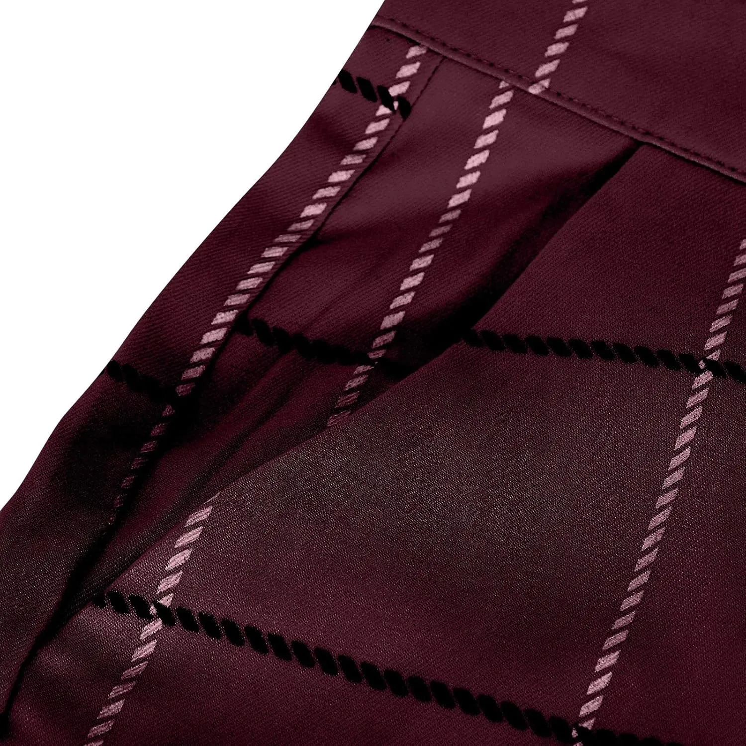 Men's Fashion Stretch Dress Pants Slim Fit Lightweight Plaid Skinny Long Pants Casual Business Work Golf Trousers