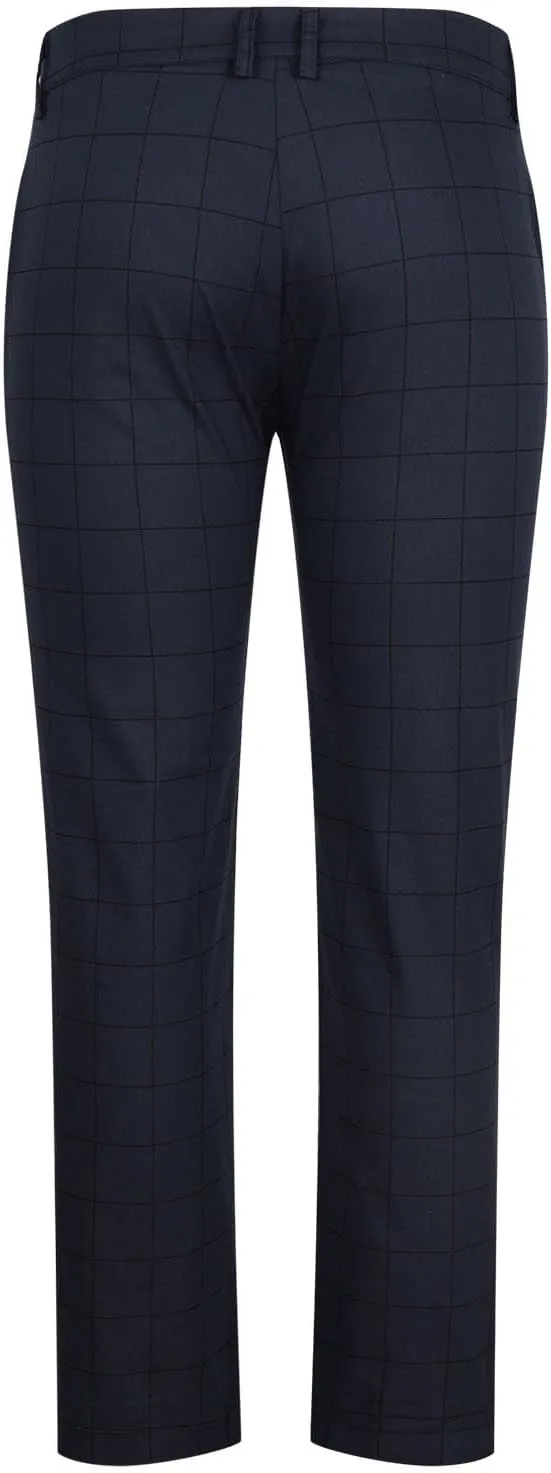 Men's Fashion Stretch Dress Pants Slim Fit Plaid Skinny Long Pants Casual Style Business Golf Dress Pants with Pocket