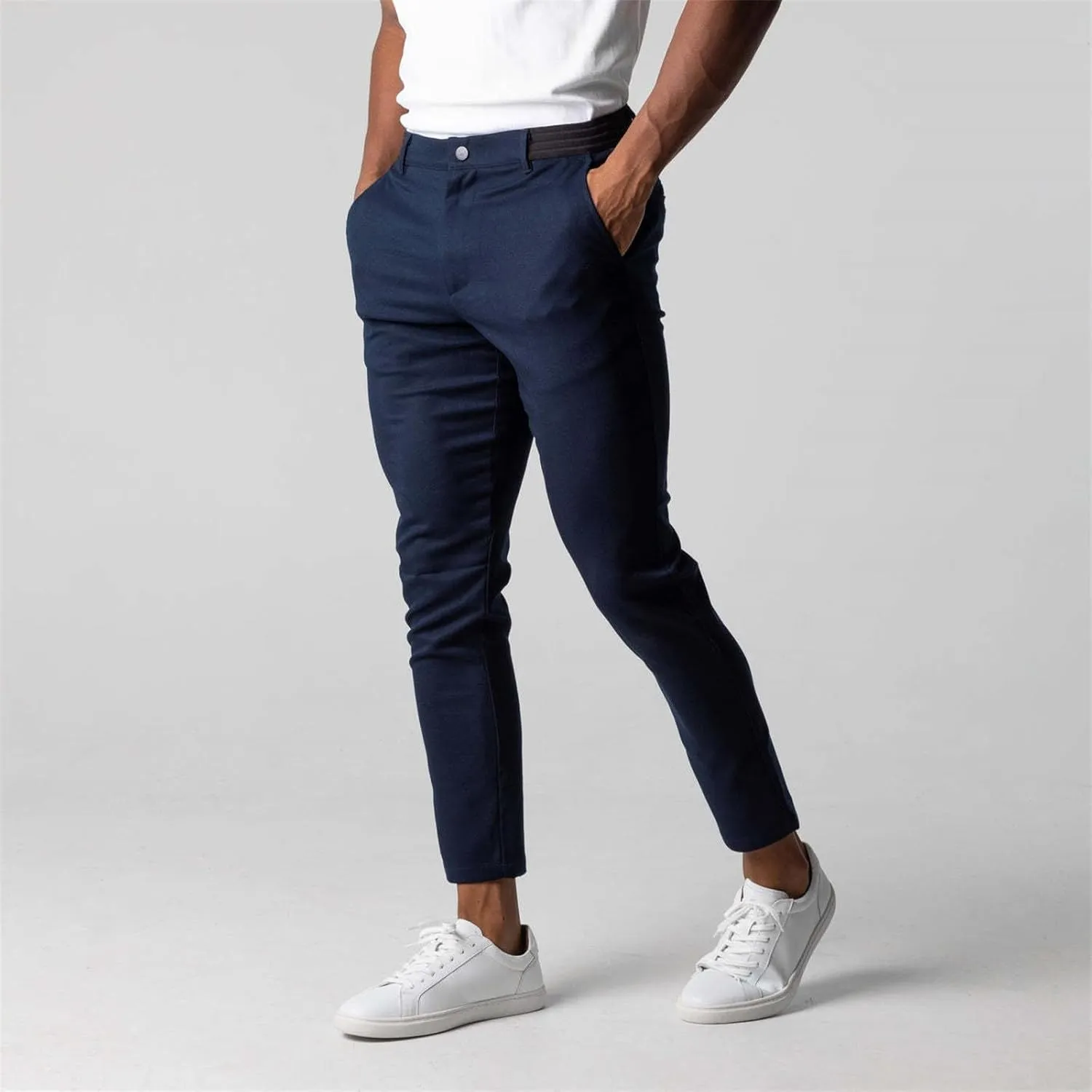 Mens Flat Front Dress Pant Fashion Slim Fit Stretch Tapered Golf Pant Casual Skinny Straight Leg Travel Slacks Chinos