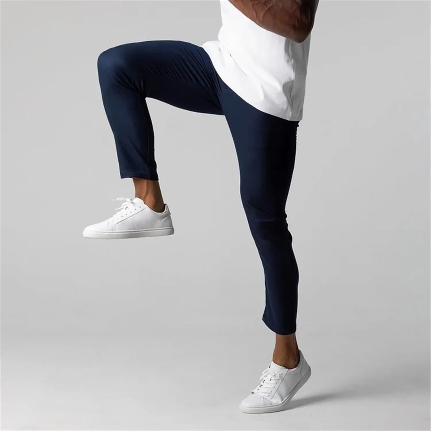 Mens Flat Front Dress Pant Fashion Slim Fit Stretch Tapered Golf Pant Casual Skinny Straight Leg Travel Slacks Chinos