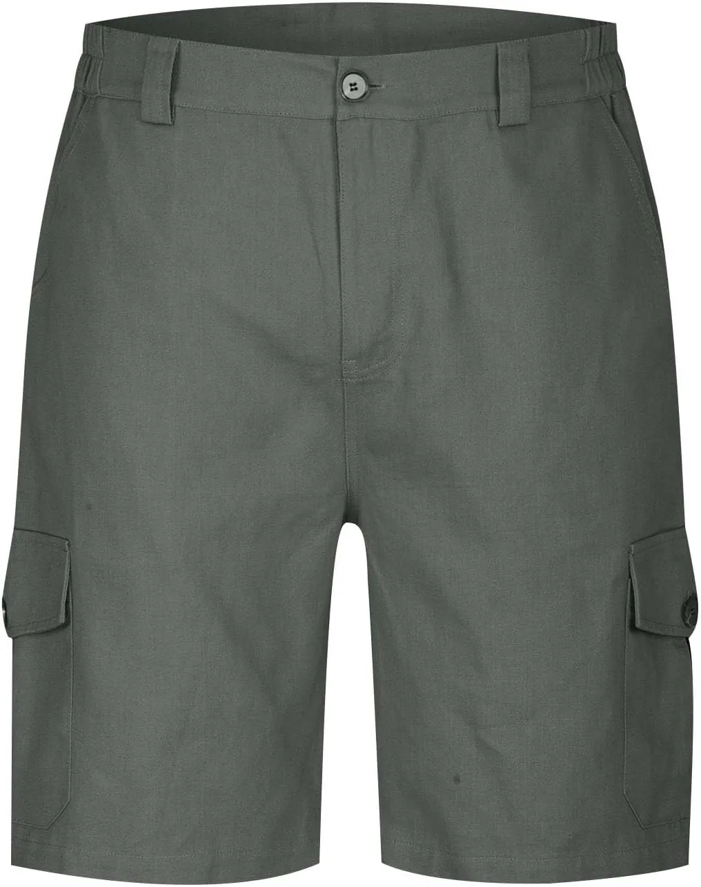 Men's Hiking Cargo Shorts Casual Lightweight Elastic Waist Bermuda Shorts Summer Outdoor Shorts with Multi Pockets
