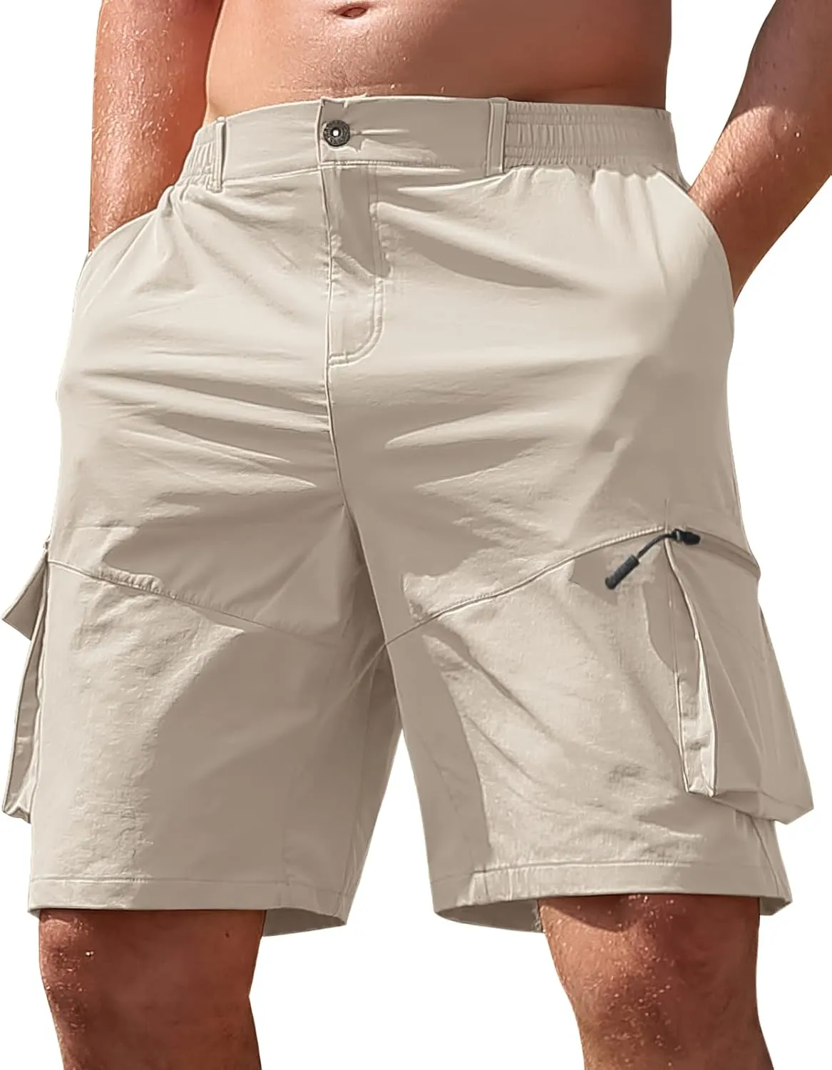 Mens Hiking Cargo Shorts Lightweight Quick Dry Casual Shorts Outdoor Fishing Golf Shorts with Multi Pockets