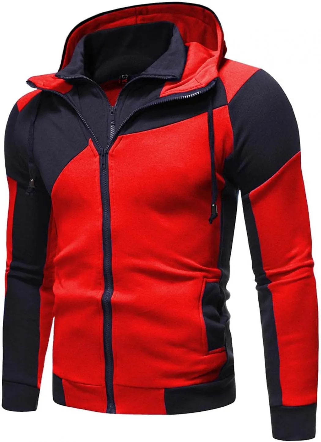 Mens Hoodies,Mens Men's Autumn Slim Casual Plaid Hooded Top Blouse Fashion Sweatshirts Hoodies for Men Fashion Hoodies