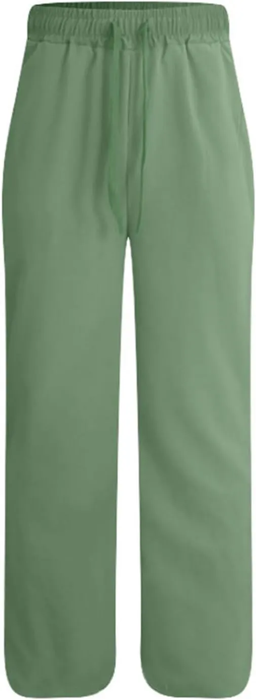 Mens Pants Casual Stretch Golf Pants Drawstring Lightweight Trousers Elastic Waist Lounge Pants with Pockets