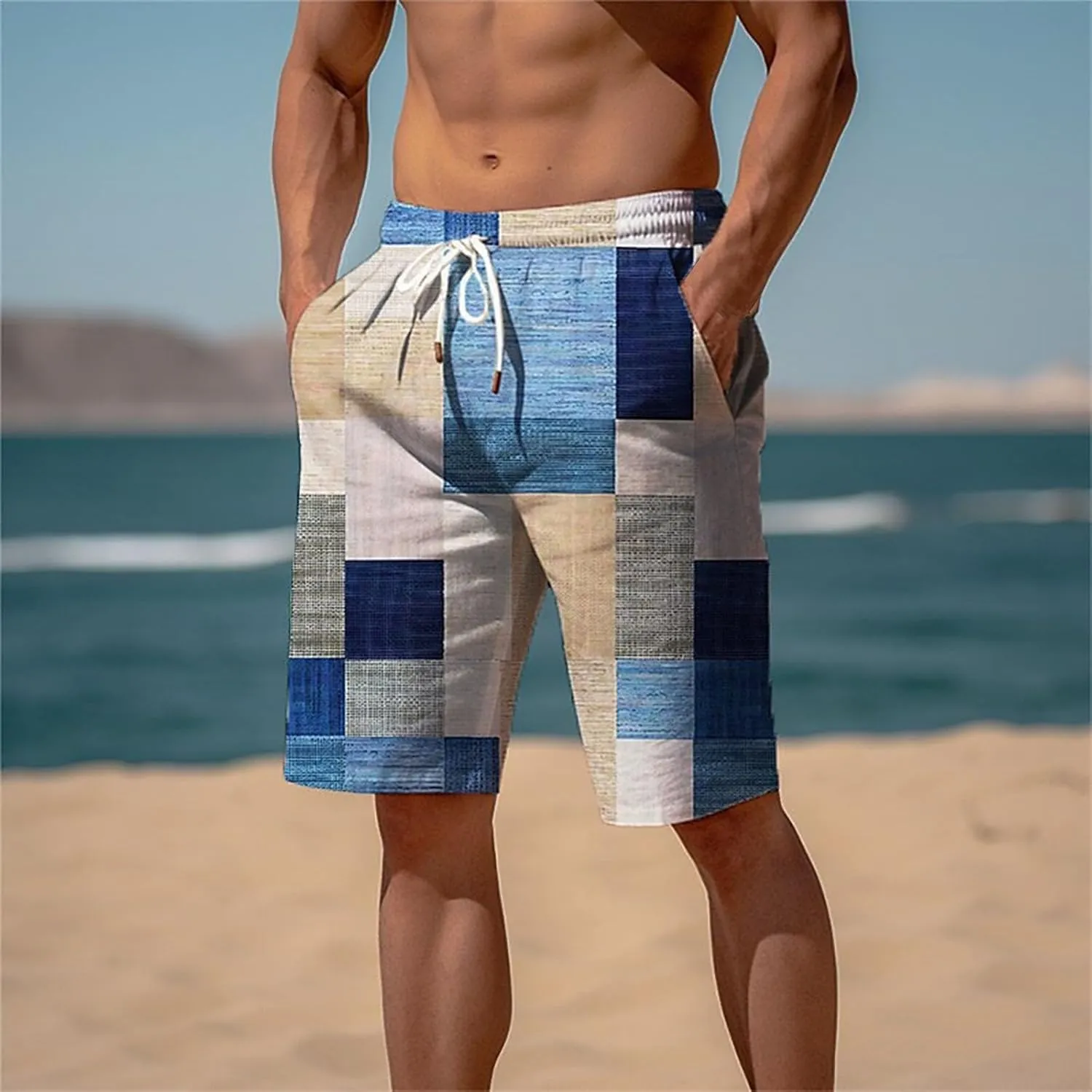 Mens Shorts Casual Work Shorts Fashion Slim Five Minute Pants Beach Shorts Men's Cotton Blend Shorts Mens Chino Gym