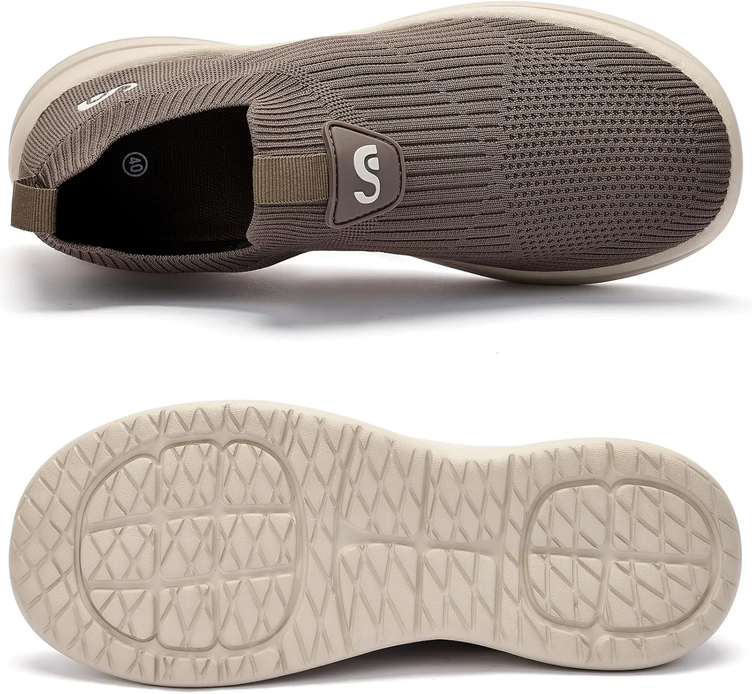 Men's Slip On Sneakers Walking Shoes Wide Casual Soft Breathable Slip in Sock SneakersNon-Slip Rubber Sole, Workout,Athletic