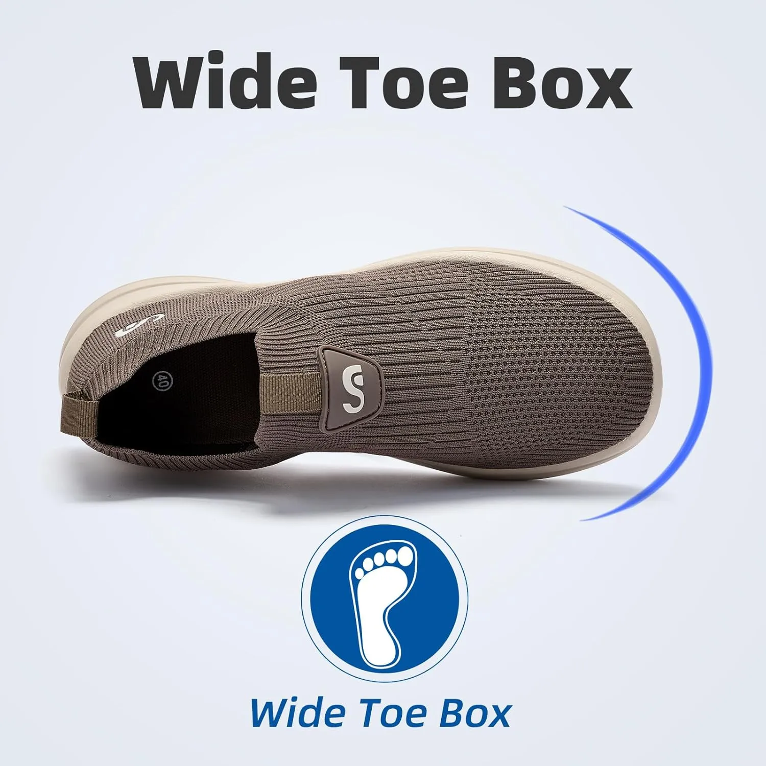 Men's Slip On Sneakers Walking Shoes Wide Casual Soft Breathable Slip in Sock SneakersNon-Slip Rubber Sole, Workout,Athletic