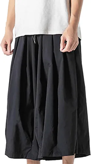Men's Straight Wide Leg Harun Cargo Pants Neutral Gradient Casual Bell Bottoms Chinos Pants Men Slim Fit (03-Black, XL)
