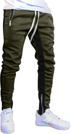 Mens Sweatpants Joggers Pants Man with Pockets Men's Cotton Sweatpants with Cargo Pockets Open Bottom Yoga Pants for