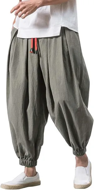 Mens Sweatpants Loose Elastic Straps with Pocket Trousers Solid Color Casual Men Pants Stretch Pants for Men
