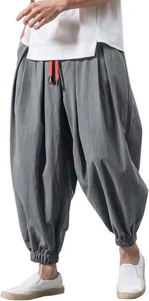 Mens Sweatpants Loose Elastic Straps with Pocket Trousers Solid Color Casual Men Pants Stretch Pants for Men