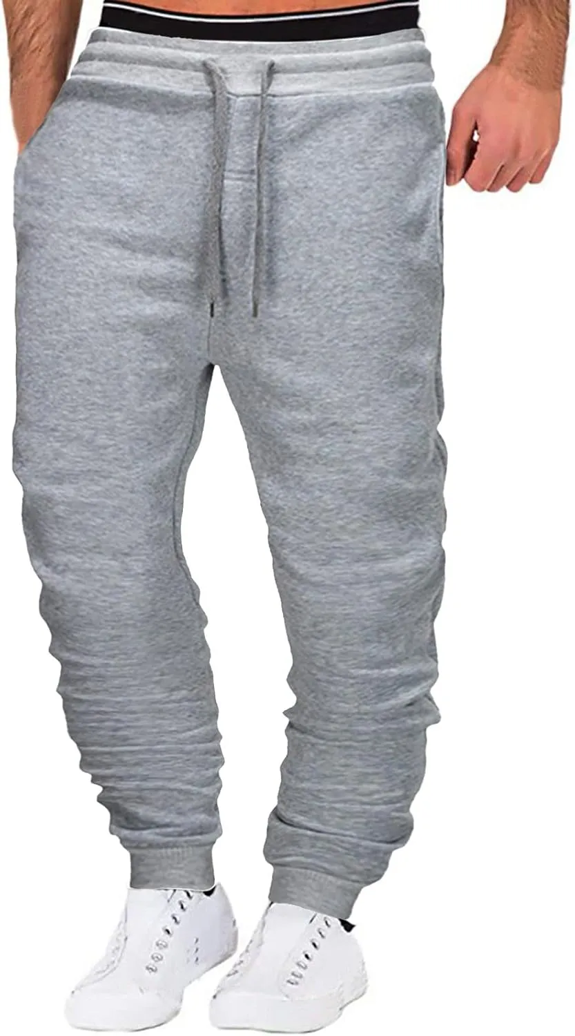 Mens Sweatpants with Pockets Big and Tall Casual Gym Sports Jogging Bottoms Workout Running Trousers Men's Drawstring