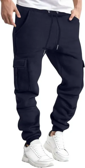 Mens Sweatpants with Pockets Big and Tall for Running Mens Fleece Active Athletic Workout Jogger Sweatpants Mens Pocket