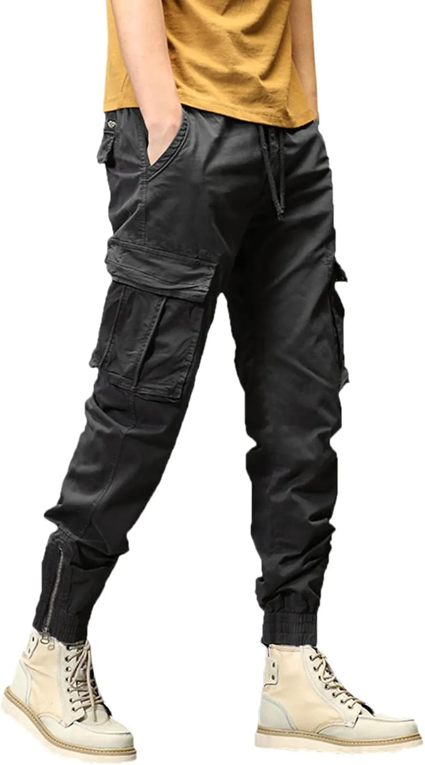 Mens Sweatpants with Pockets Big and Tall Mens Long Pants Joggers for Men Cargo Athletic Casual Cargo Pants Military