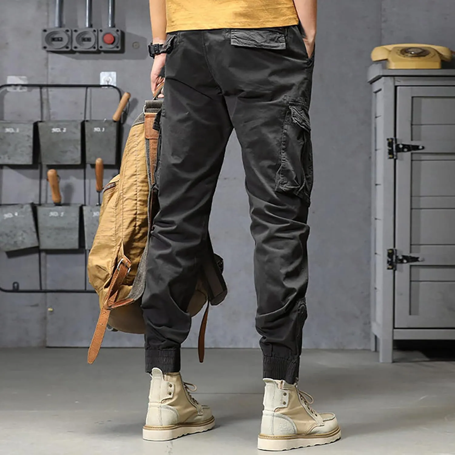 Mens Sweatpants with Pockets Big and Tall Mens Long Pants Joggers for Men Cargo Athletic Casual Cargo Pants Military