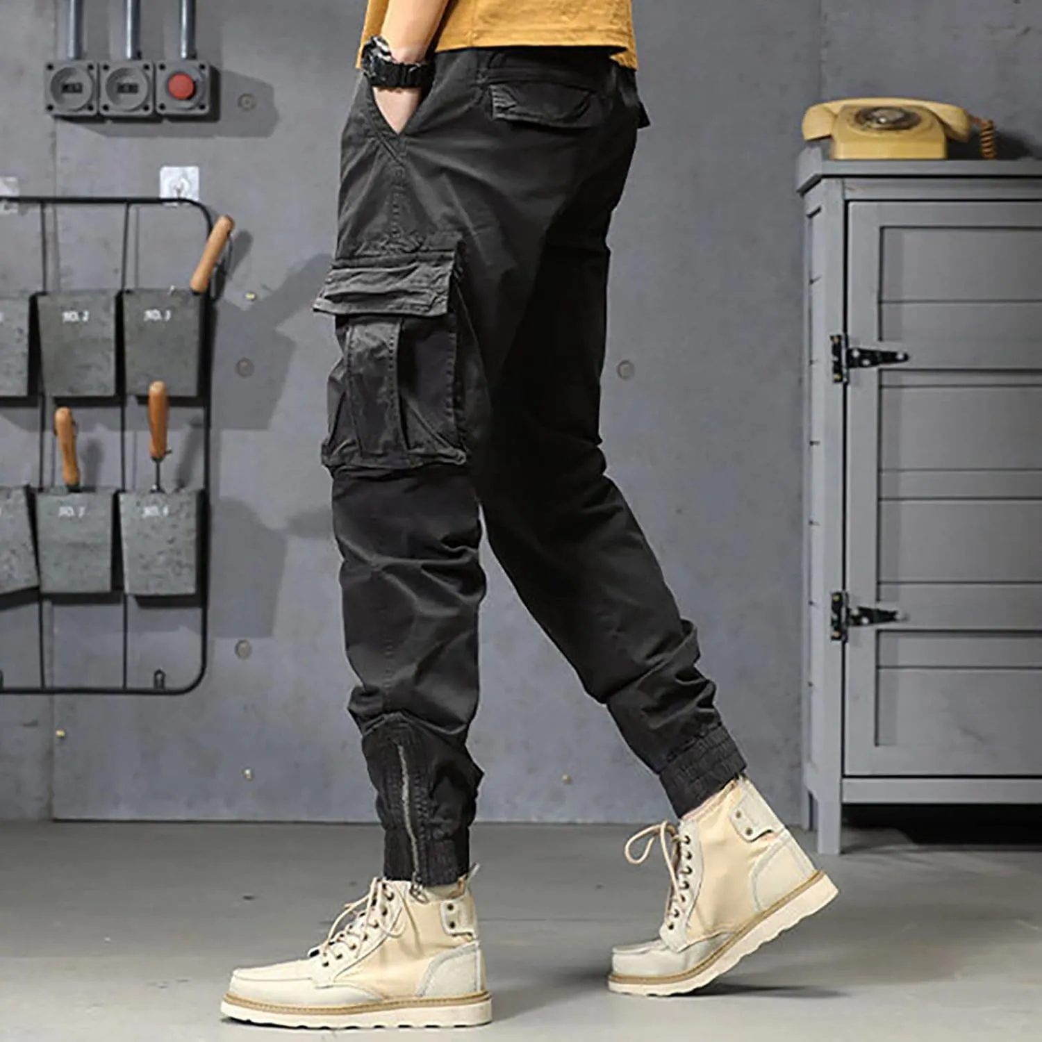 Mens Sweatpants with Pockets Big and Tall Mens Long Pants Joggers for Men Cargo Athletic Casual Cargo Pants Military