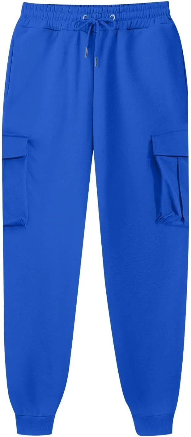 Mens Sweatpants with Pockets Big and Tall Pant Fleece Liend Pants Hiking Drawstring Joggers Cargo Pant Men Pants Hiking