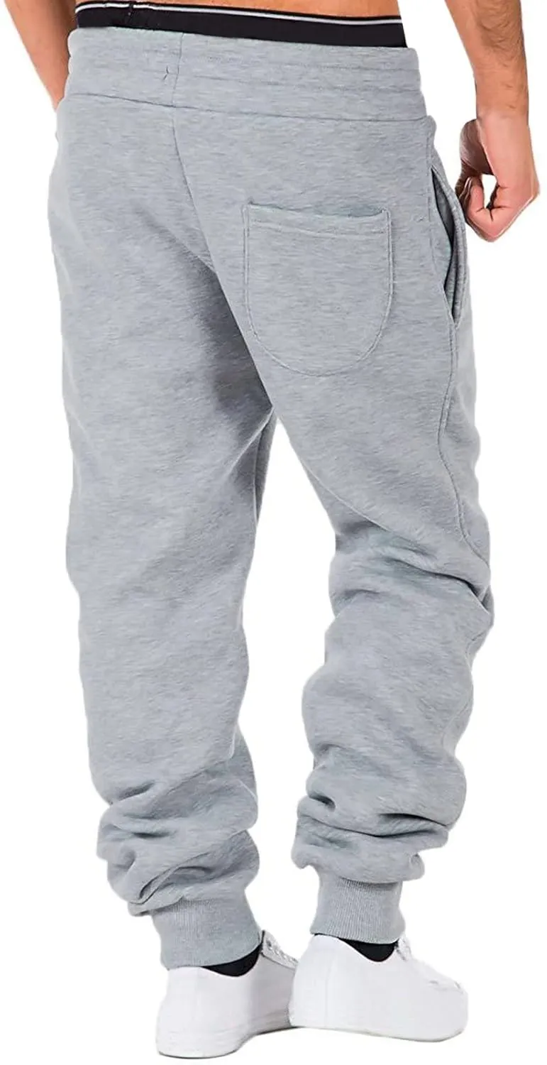Mens Sweatpants with Pockets Cargo Zipper Pocket Sweatpants Adjustable Bungee Cord Open Bottom Cargo Pants for Men
