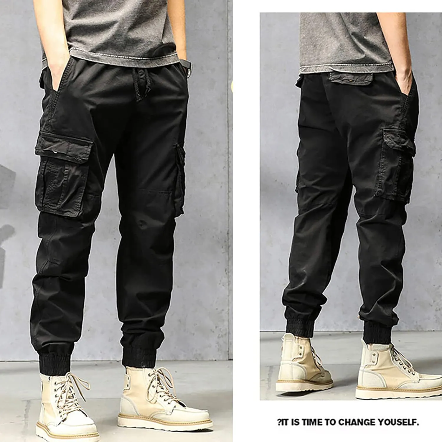 Mens Sweatpants with Pockets Waist Straight Leg Cargo Pants with Pockets Mens Sweatpants Big and Tall Fleece Lined