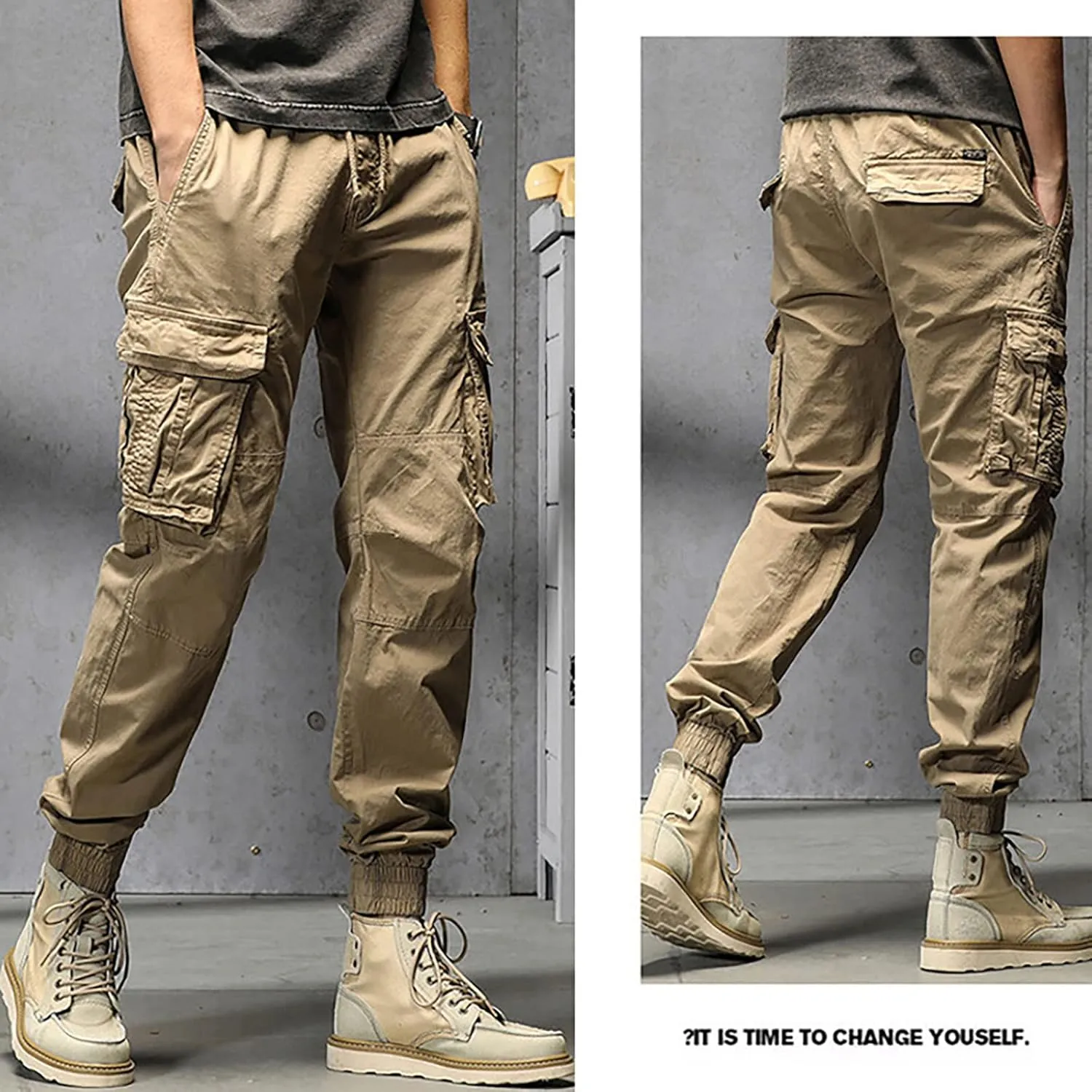 Mens Sweatpants with Pockets Waist Straight Leg Cargo Pants with Pockets Mens Sweatpants Big and Tall Fleece Lined