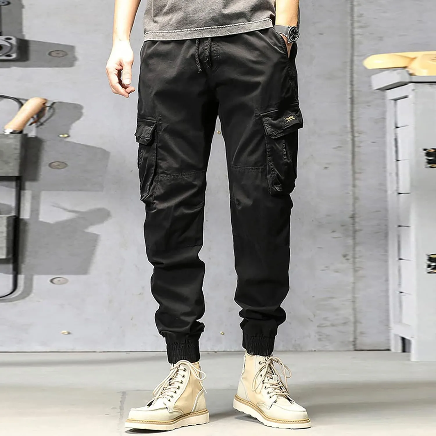 Mens Sweatpants with Pockets Waist Straight Leg Cargo Pants with Pockets Mens Sweatpants Big and Tall Fleece Lined
