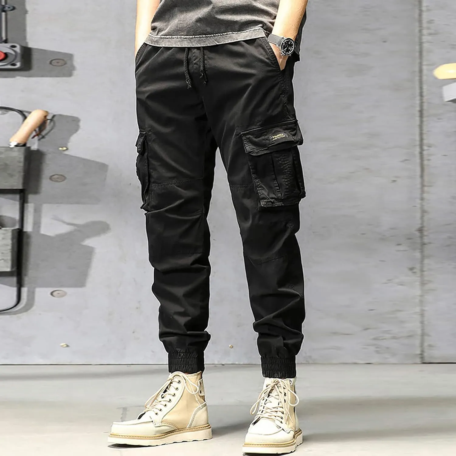 Mens Sweatpants with Pockets Waist Straight Leg Cargo Pants with Pockets Mens Sweatpants Big and Tall Fleece Lined