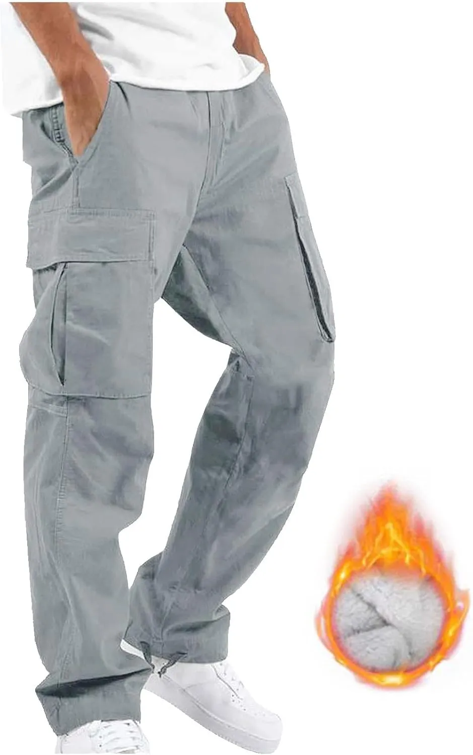 Mens Sweatpants with Pockets with Pockets Fleece Cargo Sweatpants Streetwear Hip Hop Pants Cargo Pants Joggers Casual
